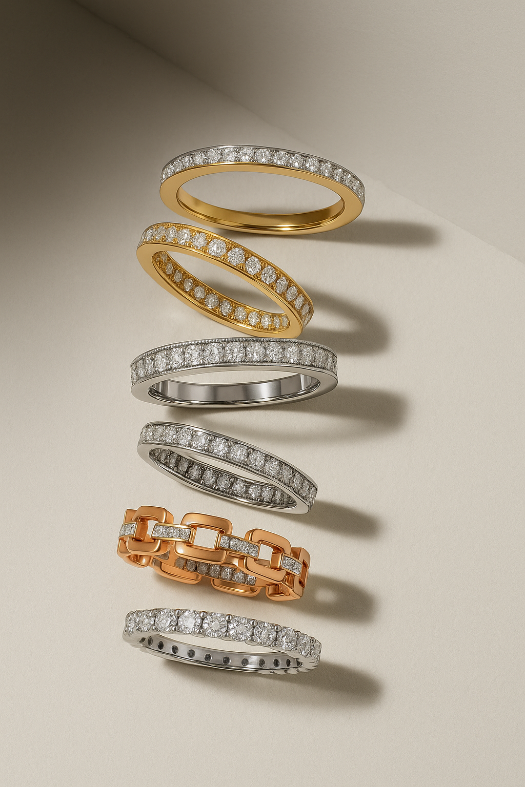 Wedding_Anniversary_Eternity_Stackable_Rings_at_IGNITE_GEMS_Diamond_Ruby_Sapphire_Emerald_Pearl_Gemstone_Gold_Silver